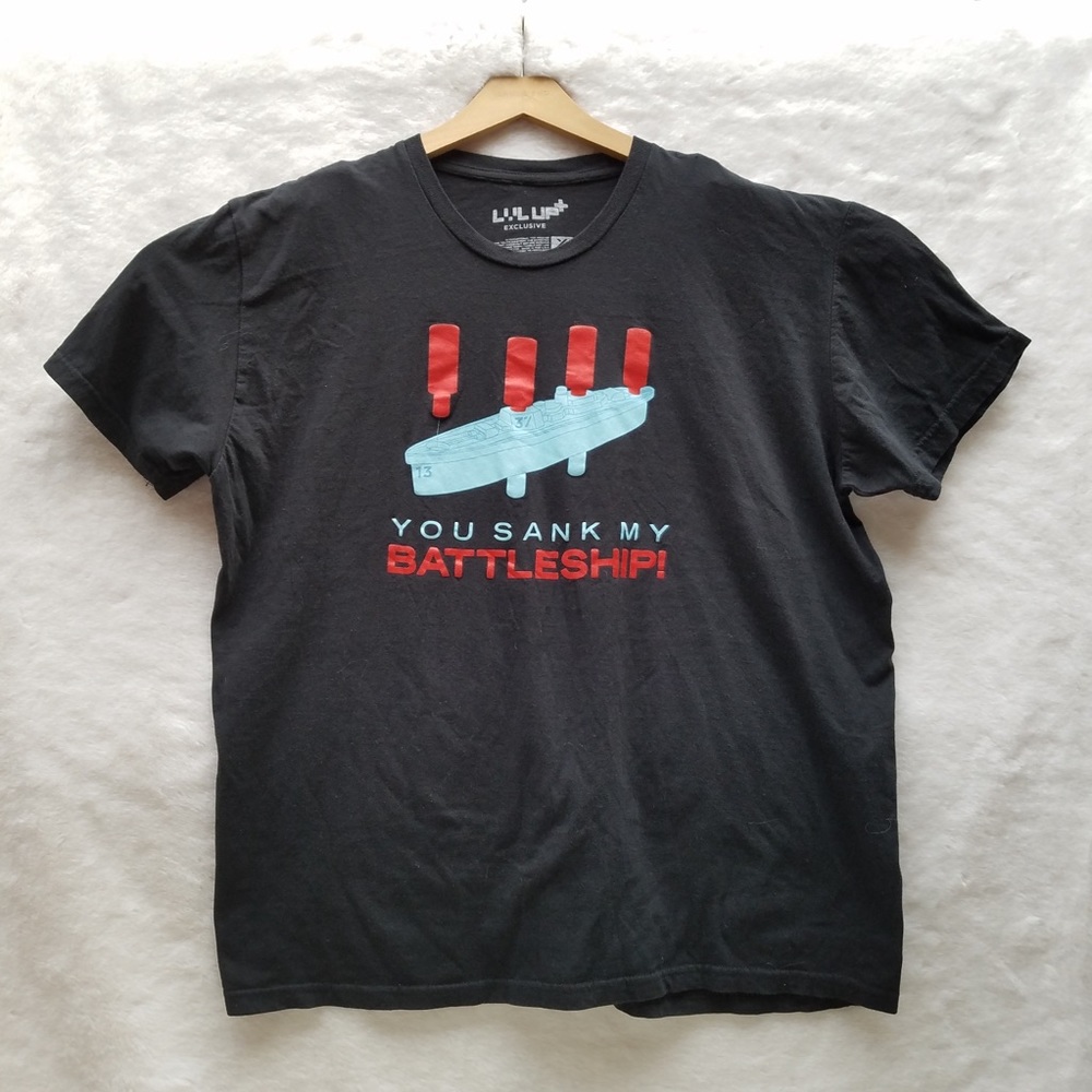 Lvl Up Battleship Graphic Tee USA 100% Cotton XL